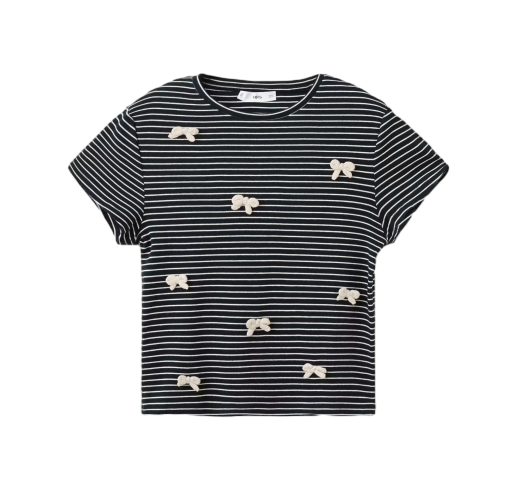 리본 스트파이프 티셔츠