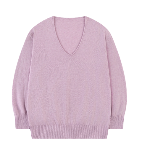 에센셜 울 블렌디드 딥 브이넥 니트