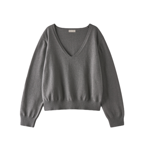 딥 브이넥 니트