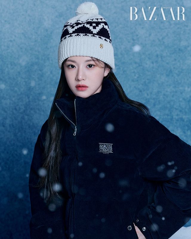 코듀로이 푸퍼 재킷은 29만9천원, 비니는 6만9천원 Maritheacute; Franҫois Girbaud.