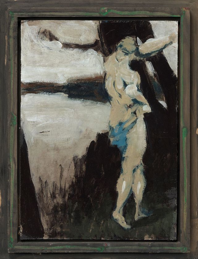 Markus Lüpertz, 〈Night〉, 2020, Mixed media on board in artist’s frame, 70x50cm. © Markus Lüpertz. Courtesy Michael Werner Gallery / VG Bild-Kunst, Bonn - SACK, Seoul, 2024.