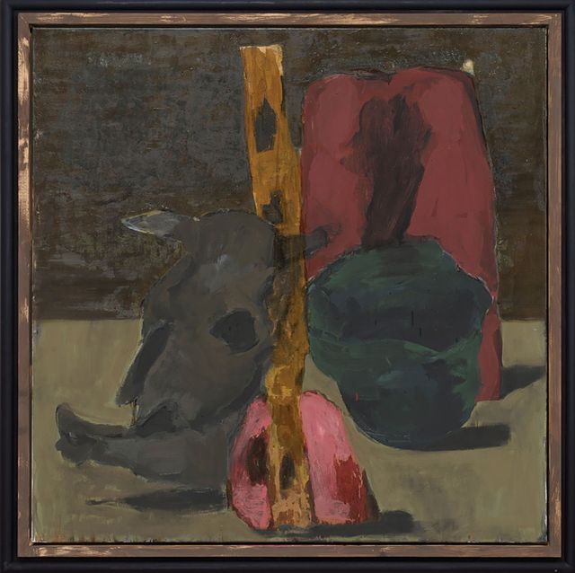 Markus Lüpertz, 〈The Seven Deadly Sins and Three Questions (Pride)〉, 2021, Mixed media on canvas in artist’s frame, 150x150cm. © Markus Lüpertz. Courtesy Michael Werner Gallery / VG Bild-Kunst, Bonn - SACK, Seoul, 2024.