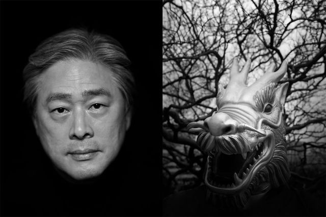 구찌가 한국 문화예술의 달을 기념해 개최한 사진전 〈두 개의 이야기〉에서 선보인 작품 ‘비룡승운’. 영화감독 박찬욱과 그를 상징하는 용을 함께 담았다. 