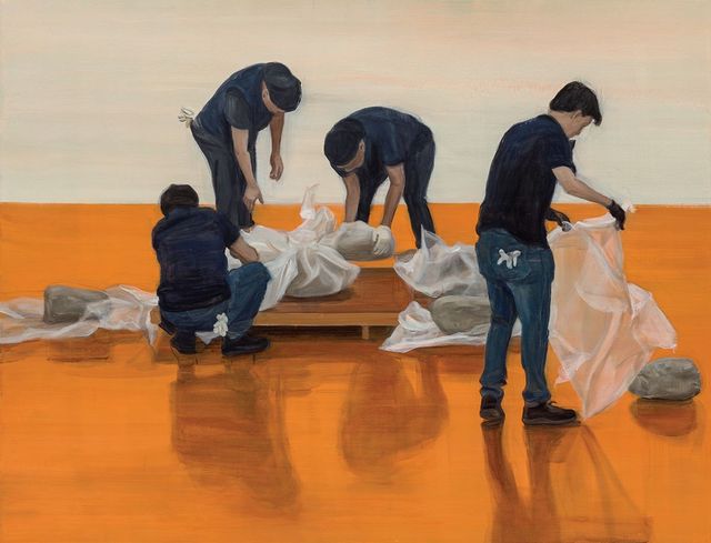 〈돌 포장을 벗기고 03〉, 2024, Oil on linen, 130x170cm, Courtesy of the artist and Kukje Gallery.