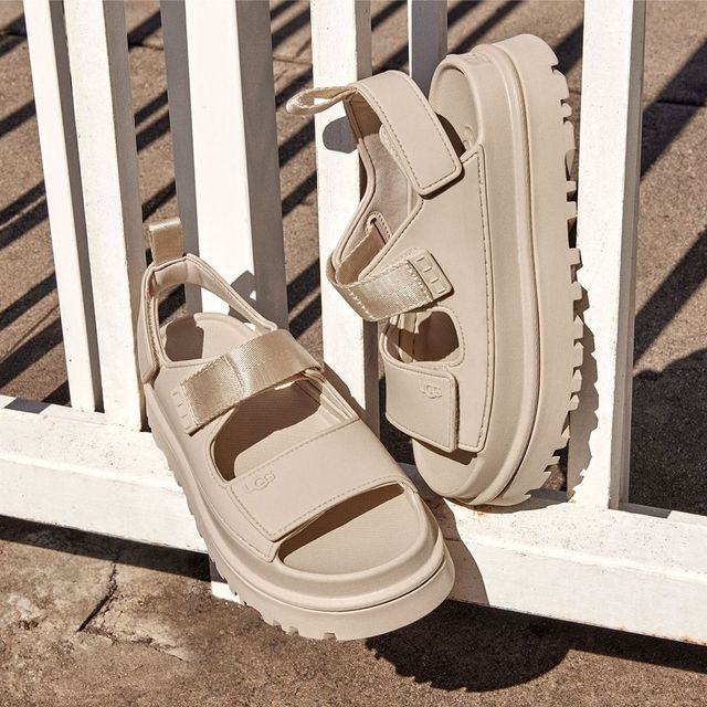 UGG, 골든글로우 플랫폼 스트랩 샌들(골든글로우) 아이보리 17만 8천원