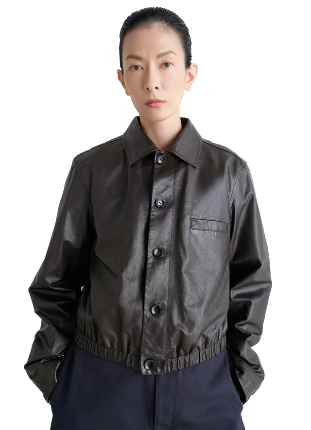 소프트 레더 블루종