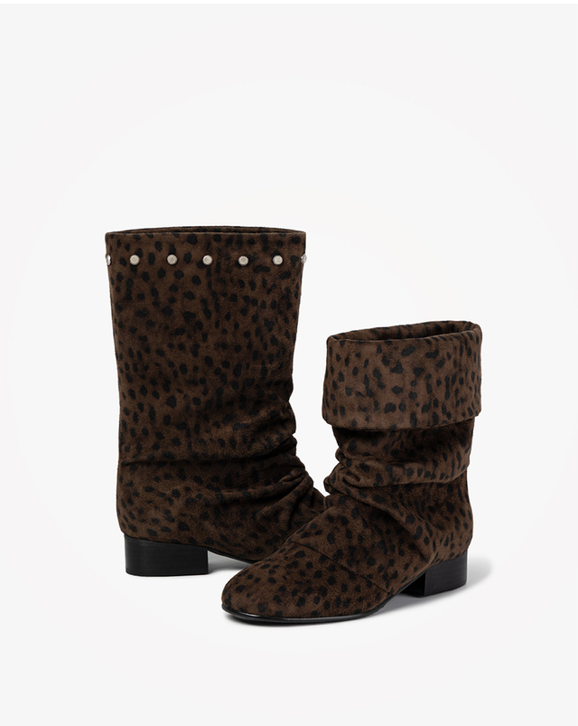 STUD WHISPER BOOTS [COCOA LEOPARD]