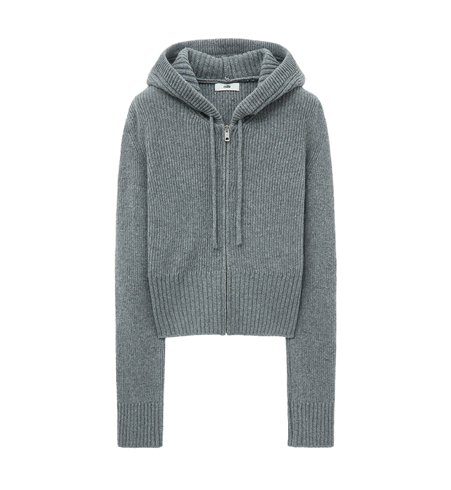 울 후디드 집업