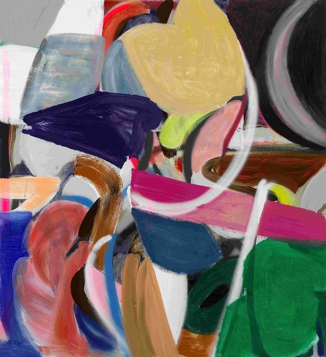 〈Seeing Things(delicately weighed)〉, 2025, Acrylic and acrylic spray on aluminum, 152.5x140cm. 