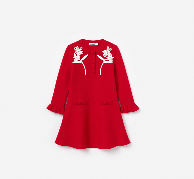 셀프 포트레이트 레드 플라워 트림 드레스 약 41만원대 