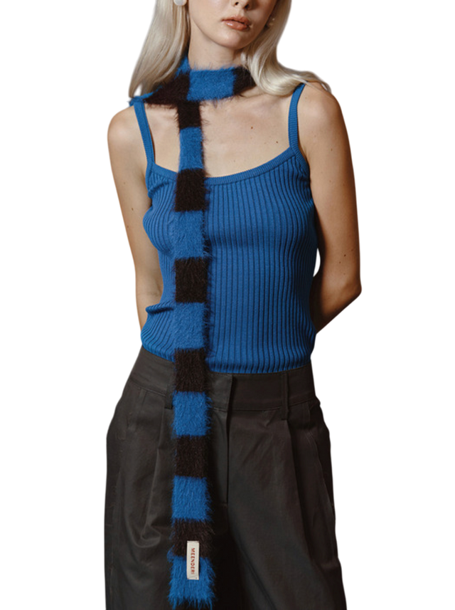 믹스드 스트라이프 니트 머플러