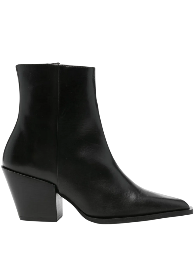 블록 힐 포인티드 토 부츠