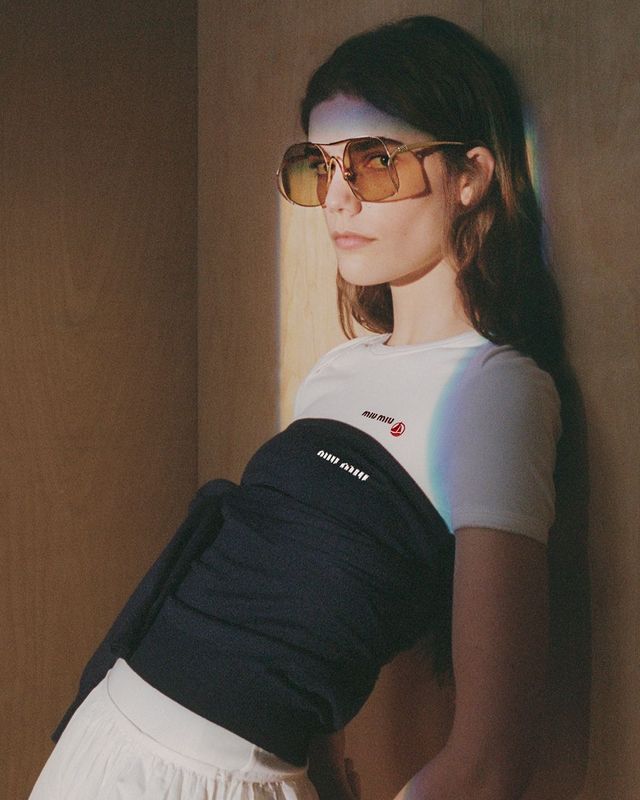 Petit Bateau X Miu Miu 레귤러 스트레치 저지 티셔츠, 78만원. 