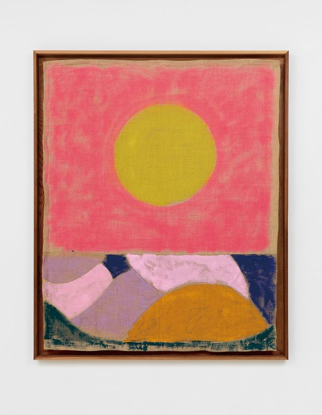 〈NHC 2024/Mangrove Sunset (R16)〉, 2024, Acrylic and Flashe on burlap in cedar wood frame, 171x139cm. Courtesy Thaddaeus Ropac gallery, London·Paris·Salzburg·Milan·Seoul © Alvaro Barrington, Photo: Stephan James. 