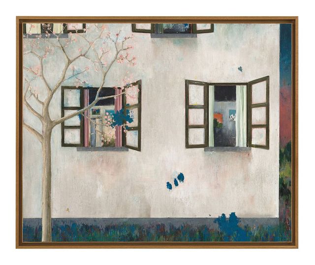 Harold Ancart, 〈Good Night〉, 2024, Oil stick and pencil on canvas, in artist’s frame 48 1/2x59x2 inches (123.2x149.9x5.1cm). ⓒ Harold Ancart, Courtesy the artist and Gagosian. Photo: JSP Art Photography.