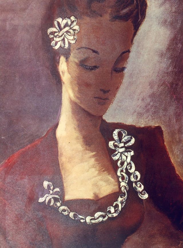 아르데코가 꽃을 피운 시절, 1935년경에 제작된 메이저 피스 클립은 당대 여성에게 입을 수 있는 예술을 선사했다.