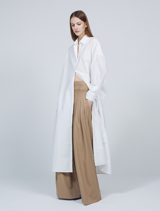 므아므 맥시 핀턱 셔츠 12만 9천원