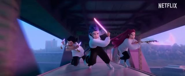 넷플릭스 애니메이션 〈케이팝 데몬 헌터스〉 예고편 캡처