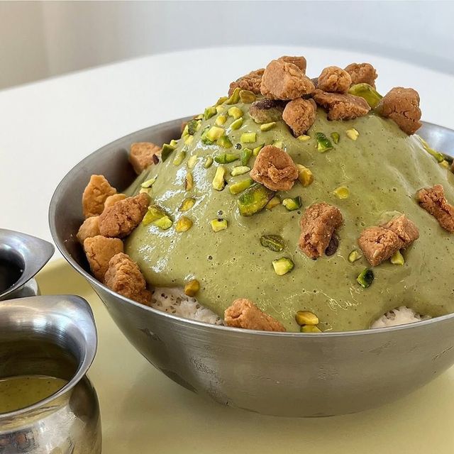 빵어니스타 비건 피스타치오 빙수, 1만9천원 
