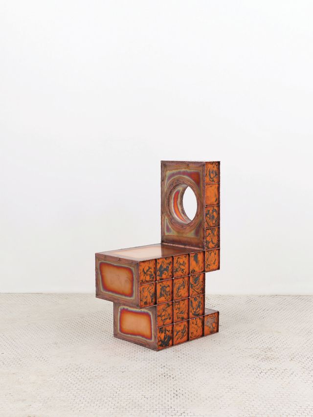 Lee Kwangho, 〈Copper Enamel Chair〉, 2022, Copper, enamel, 83.8x30.5x52.4cm.