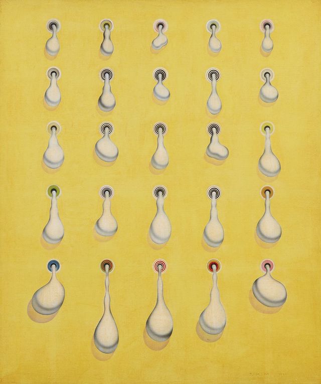 김창열, 〈현상〉, 1971, 캔버스에 유화물감, 161x135cm. 국립현대미술관 소장.