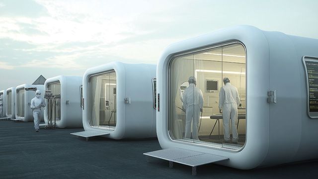 조광민(한국과학기술원), 〈특수 재난 대응 이동식 병원(Special Disaster Response Mobile Hospital)〉, 2025. 사진: 광주비엔날레 제공