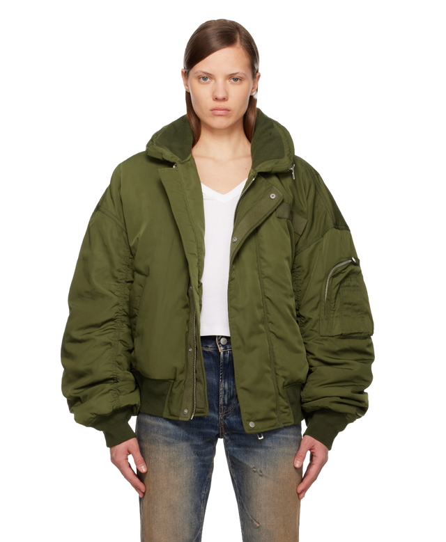 카키 헌팅 보머 재킷