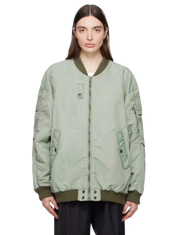카키 오버사이즈 보머 재킷