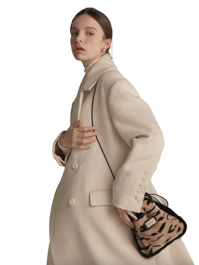 호피 페이크퍼 토트 크로스백