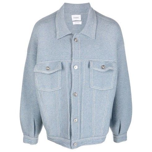 배리 캐시미어 블루 데님 자켓 