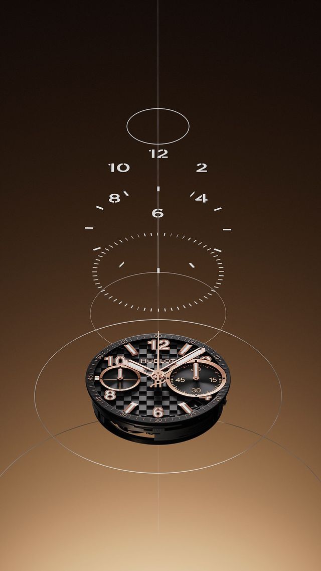 킹 골드 합금과 세라믹이 조화를 이룬 ‘빅뱅 오리지널 유니코 킹 골드 세라믹.’ 