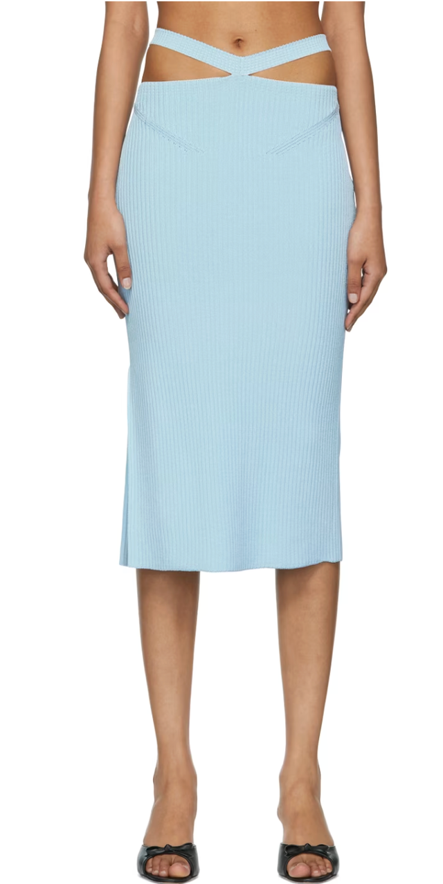 블루 알리제 미디 스커트