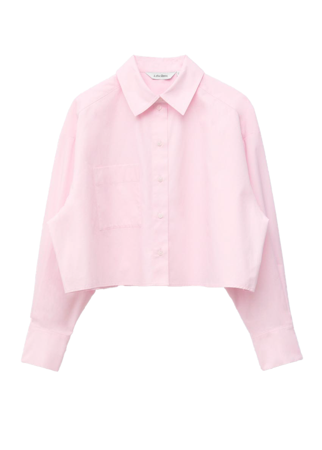 크롭 오버사이즈 코튼 셔츠