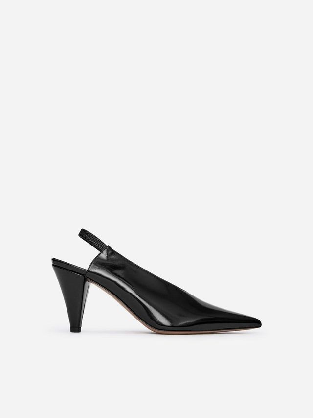 슬링백 레더 펌프스