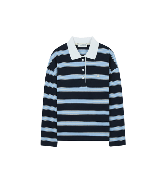 코튼 스트라이프 폴로 티셔츠