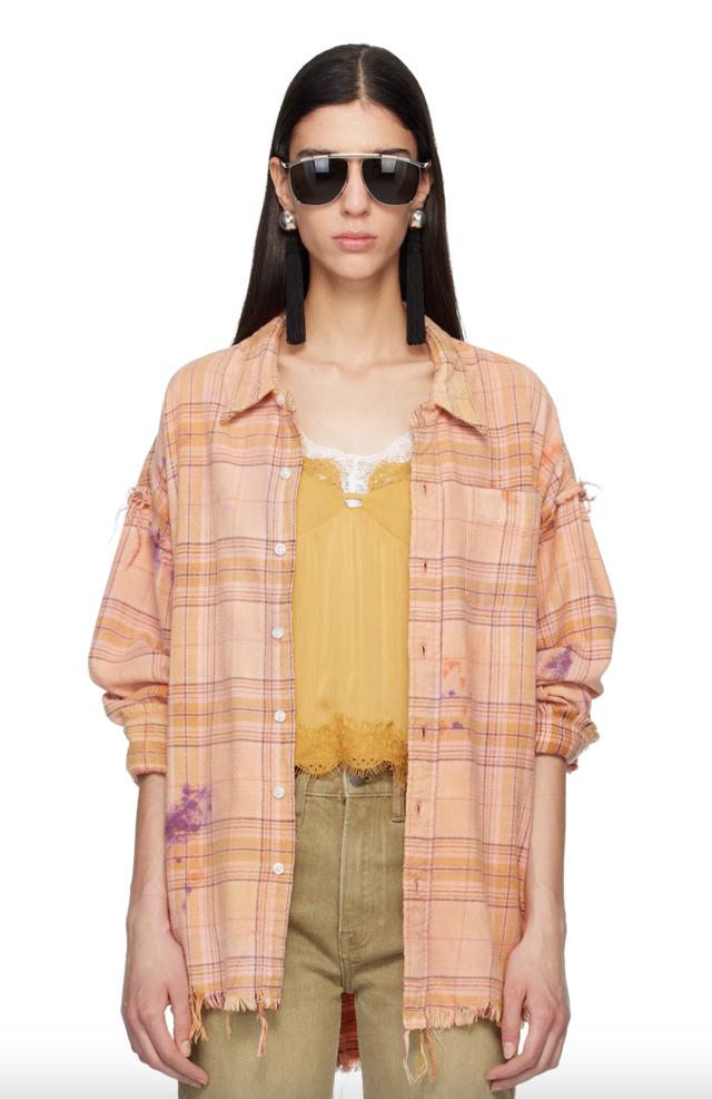 오렌지 슈레드 심라인 셔츠