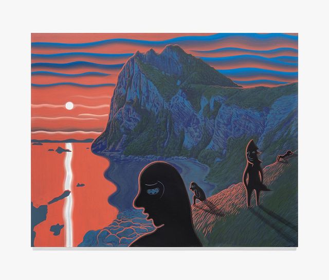 〈새로운 시작 앞에서 우린 그렇게 아무 말 없이 있었어〉, 2025, 캔버스에 아크릴릭, 아크릴릭 과슈, 130.5x162.5cm. 