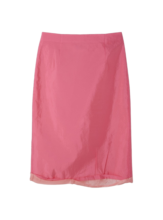 레이어드 디테일 미디 스커트