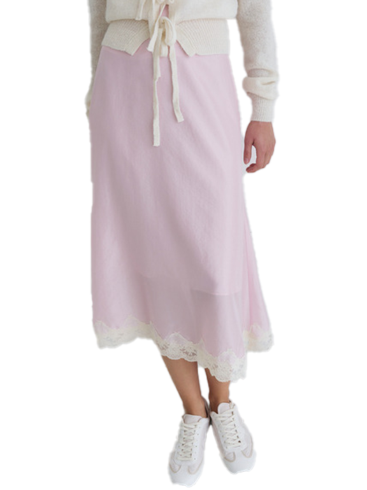 레이스 트림 스커트