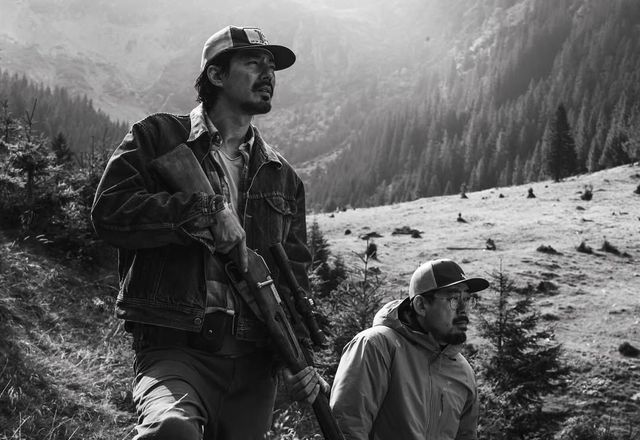 영화 〈호프〉 현장의 조인성과 나홍진 / 플러스엠 엔터테인먼트 