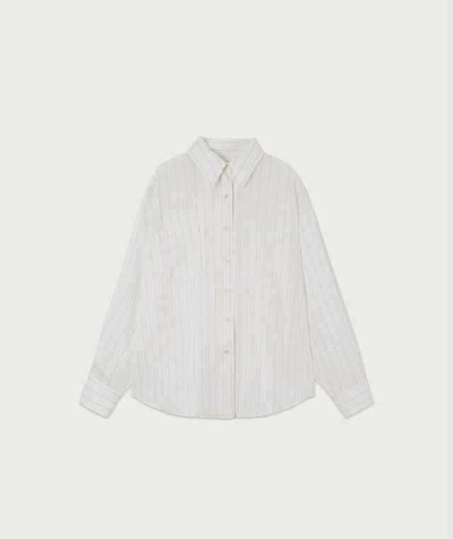 comos 1437 sheer linen stripe wrap shirts