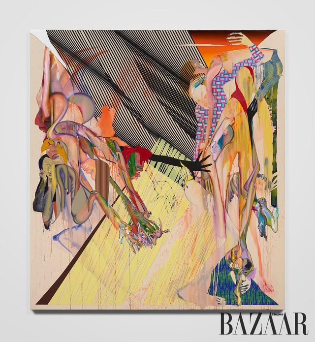 Christina Quarles, 〈Living in the Wake〉, 2025, Acrylic on canvas, 289.56x264.16x5.08cm, © Christina Quarles, courtesy the artist, Hauser & Wirth, and Pilar Corrias, London. 