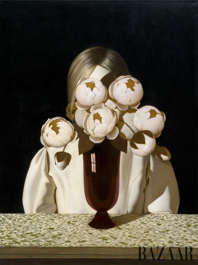 Anna Weyant, 〈Girl in Window〉, 2024, Oil on Canvas, 121.9x91.4cm © Anna Weyant, Courtesy Gagosian.