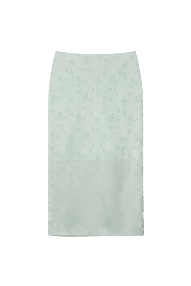 Flower Silky Midi Skirt