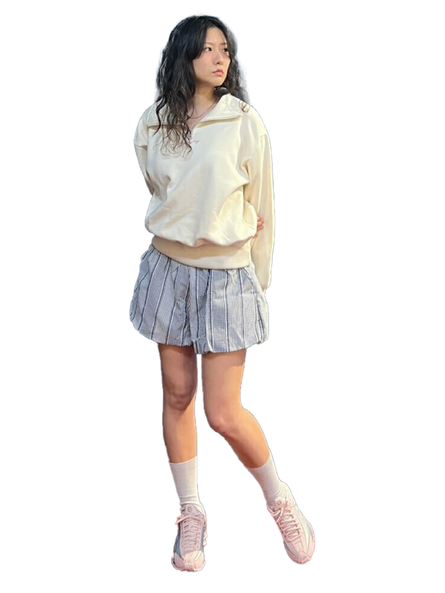 멀티 패턴 체크 벌룬 쇼츠