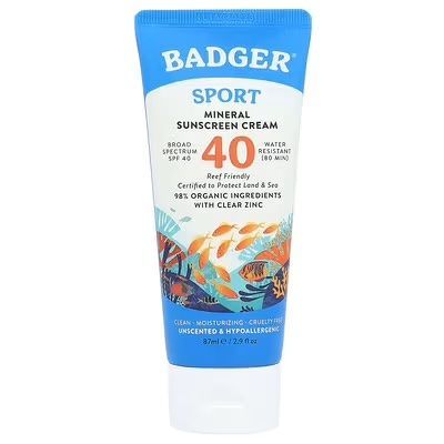 스포츠, 미네랄 자외선 차단 크림, SPF 40