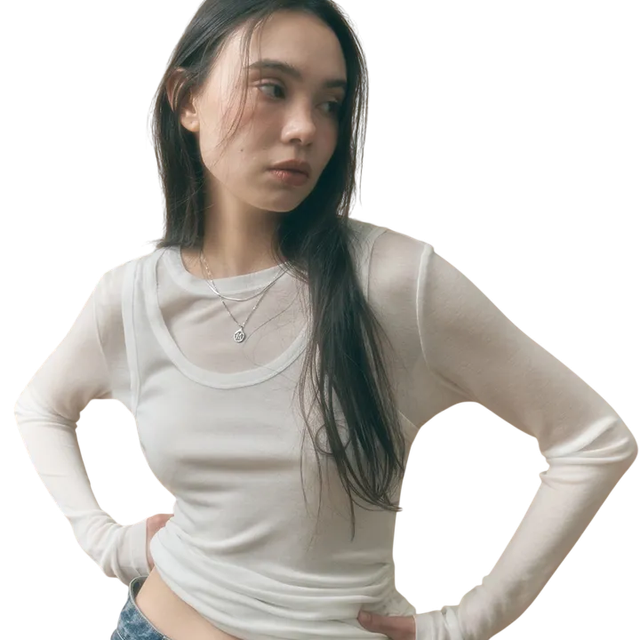 사이드 셔링 레이어드 티셔츠