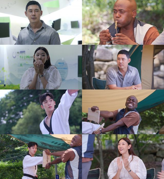 태권도 선출 김요한, 계곡에서 도복 입고 격파감행. 사진=SBS ‘손대면 핫플! 동네멋집2’