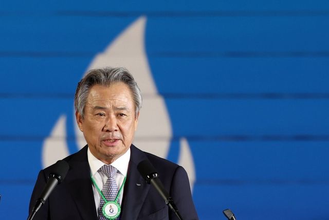 감사원이 대한체육회에 대한 특별감사에 착수해 구조적인 부당 관행을 뿌리 뽑는다. 사진은 지난 10월 열린 제105회 전국체육대회 폐회식에서하는 하고 있는 이기흥 대한체육회장. 뉴시스