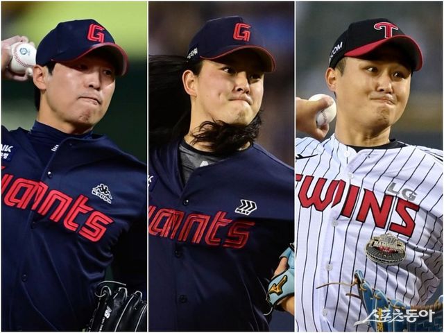 FA 자격 선수 명단에서 A등급에 분류되는 구승민, 김원중, 최원태(왼쪽부터). 스포츠동아DB